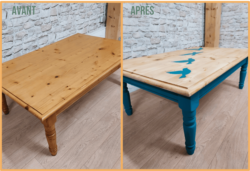 Relooking table basse avant après