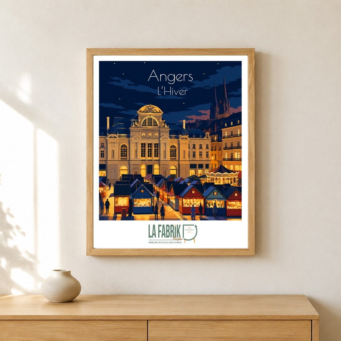 Affiche Angers Hiver encadrée