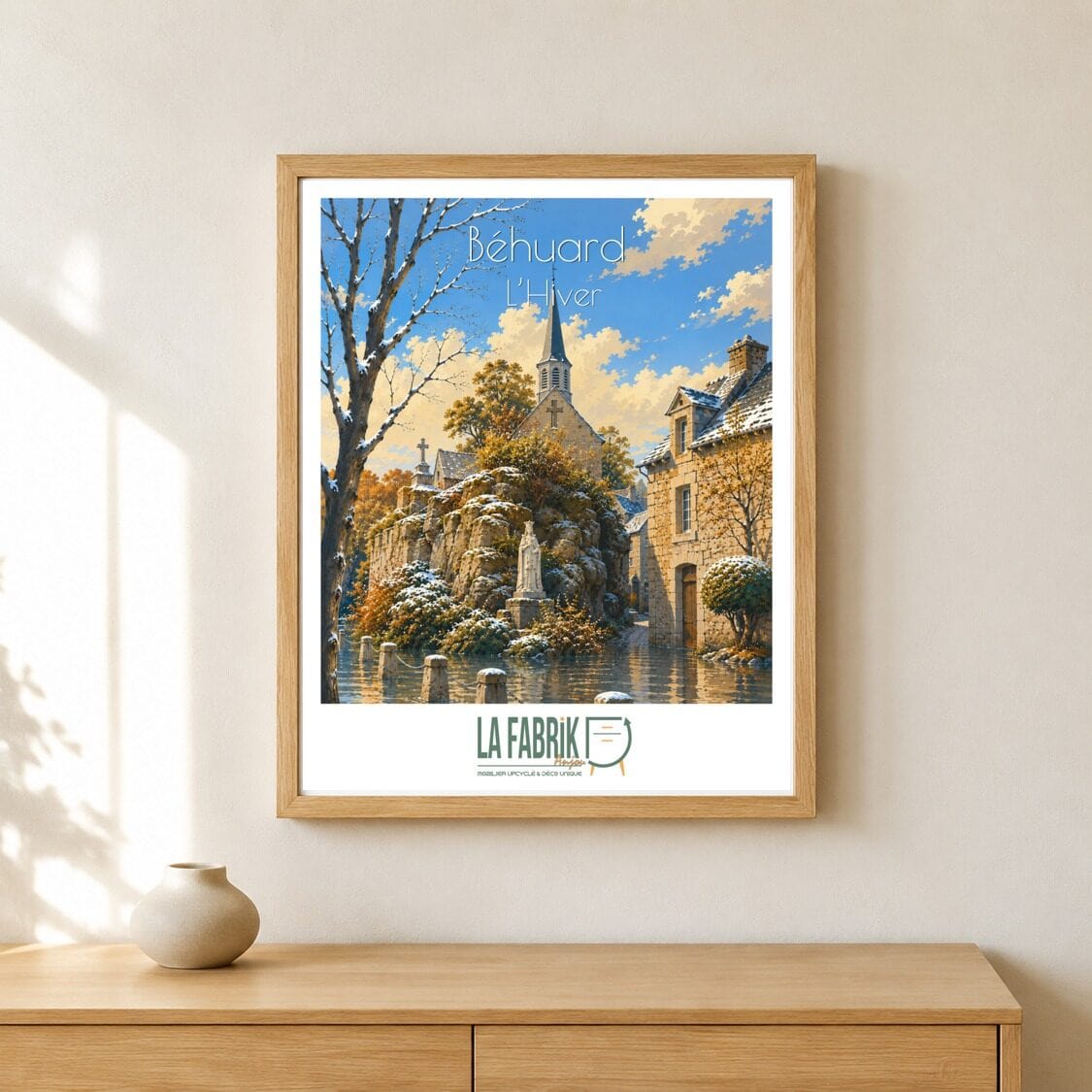 Affiche Béhuard Hiver encadrée