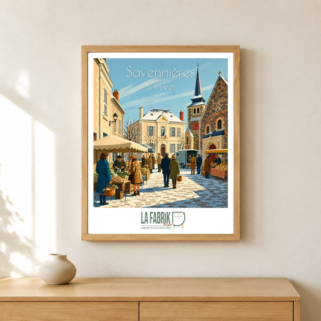 Affiche Savennières Hiver encadrée